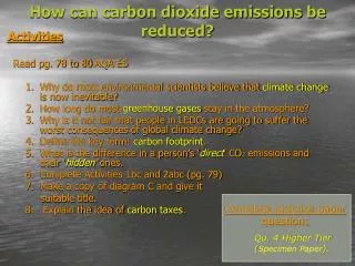 How can carbon dioxide emissions be reduced?