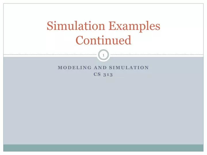 simulation examples continued