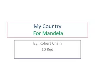 My Country For Mandela