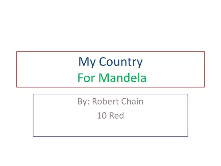 my country for mandela