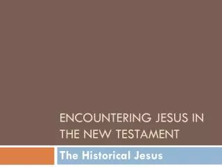 encountering jesus in the new testament