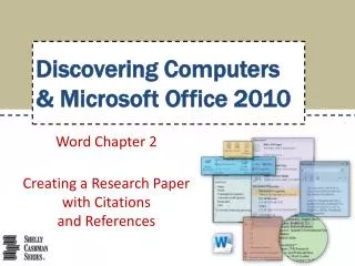Word Chapter 2 Creating a Research Paper with Citations and References