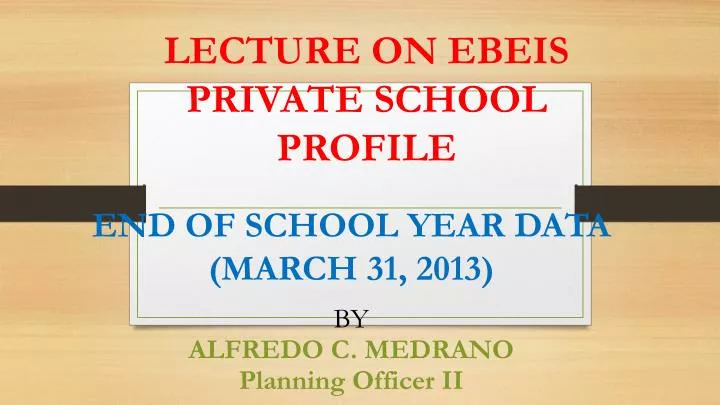 lecture on ebeis private school profile