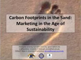 Carbon Footprints in the Sand: Marketing in the Age of Sustainability