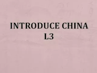 Introduce China L3