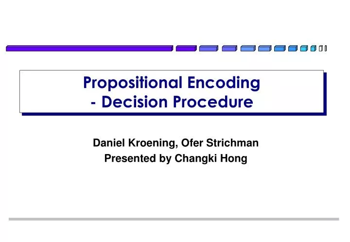 propositional encoding decision procedure