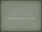 Adjusting a new place - slide 1