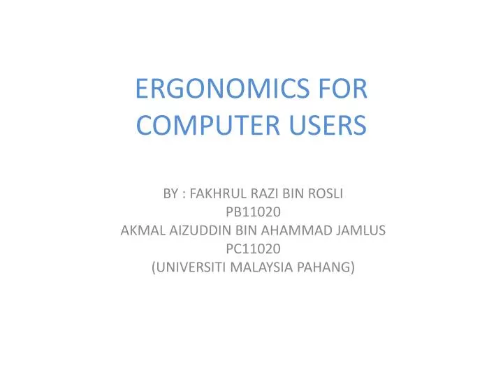 ergonomics for computer users