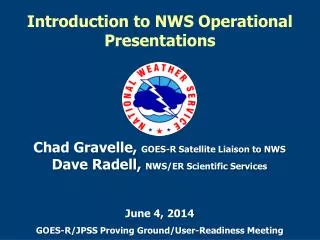 Introduction to NWS Operational Presentations
