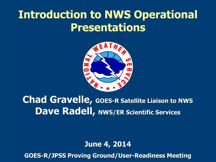 introduction to nws operational presentations