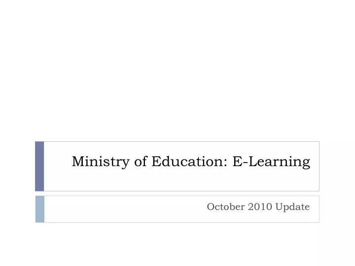 ministry of education e learning