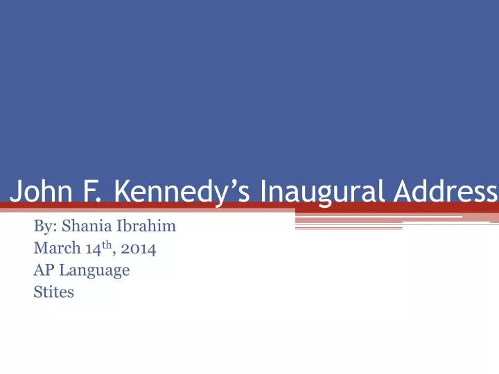 john f kennedy s inaugural address