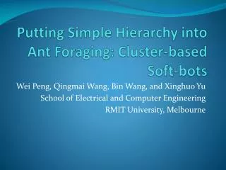 Putting Simple Hierarchy into Ant Foraging: Cluster-based Soft-bots