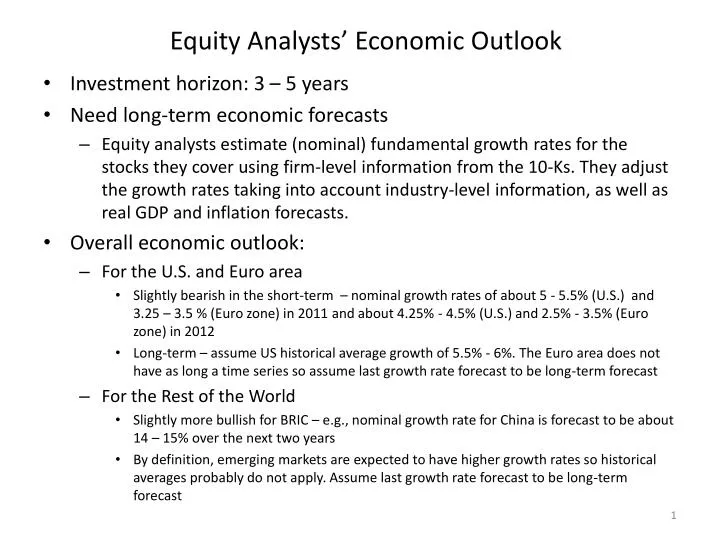 equity analysts economic outlook