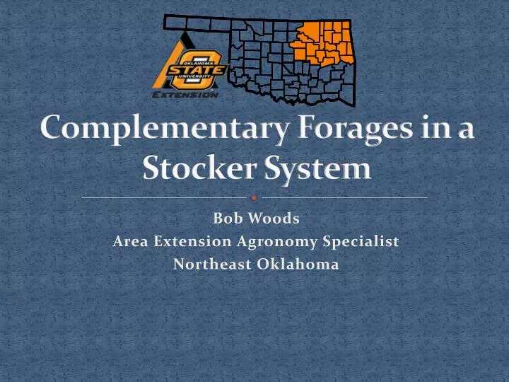 complementary forages in a stocker system