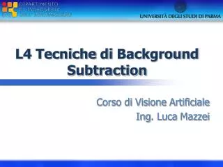l4 tecniche di background subtraction