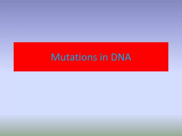 mutations in dna
