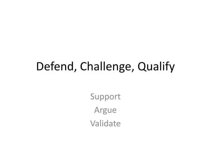 defend challenge qualify