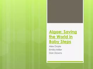 Algae: Saving the World in Baby Steps