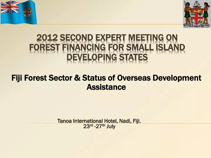 fiji forest sector status of overseas development assistance