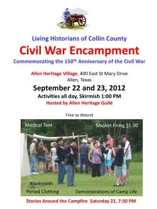 Living Historians of Collin County Civil War Encampment