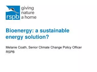 Bioenergy: a sustainable energy solution?
