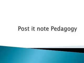 Post it note Pedagogy
