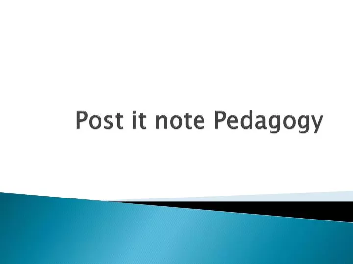 post it note pedagogy