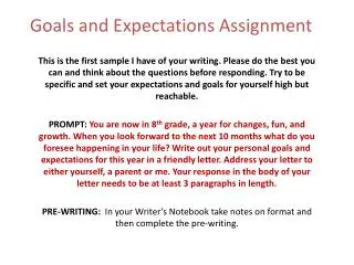 Goals and Expectations Assignment