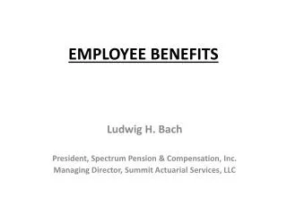 EMPLOYEE BENEFITS