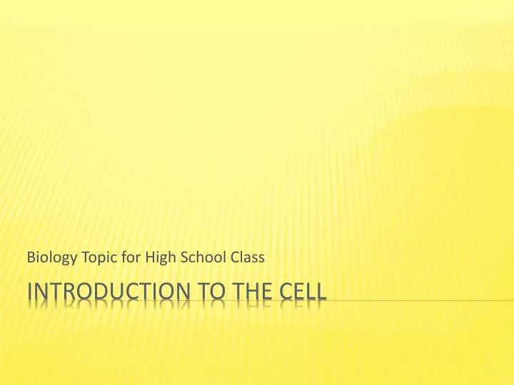 biology topic for high school class