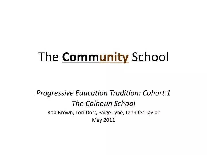 the comm unity school