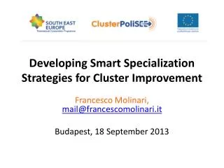 Developing Smart Specialization Strategies for Cluster Improvement