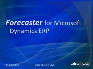 Forecaster for Microsoft Dynamics ERP