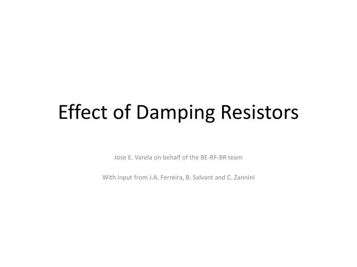 effect of damping resistors