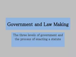 Government and Law Making