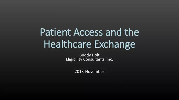 patient access and the healthcare exchange