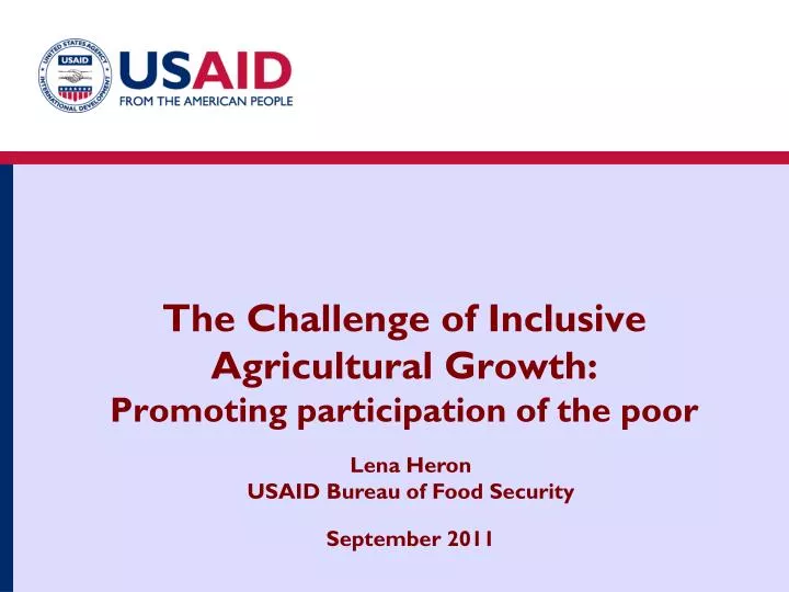 the challenge of inclusive agricultural growth promoting participation of the poor
