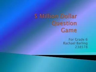 $ Million Dollar Question Game