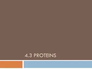 4.3 PROTEINS