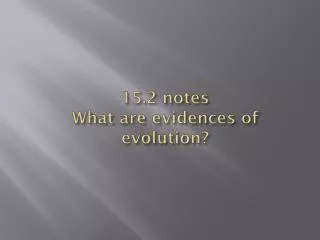 15.2 notes What are evidences of evolution?