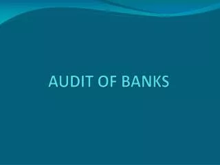 audit of banks