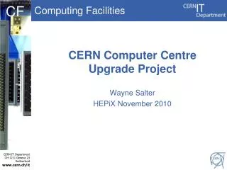 CERN Computer Centre Upgrade Project