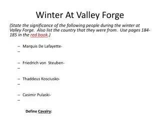 Winter At Valley Forge