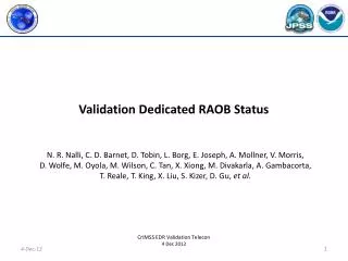 Validation Dedicated RAOB Status