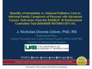 Presented By J Dionne-Odom at 2014 ASCO Annual Meeting