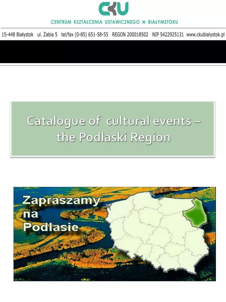 catalogue of cultural events the podlaski region