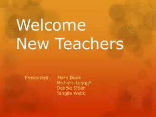 Welcome New Teachers