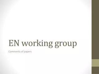 EN working group