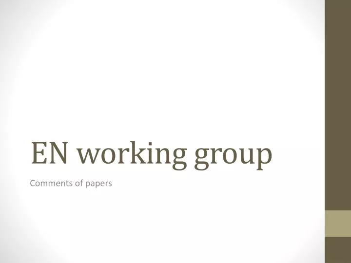 en working group